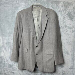 Vintage Lacrosse Mens Camel Hair Gray Blazer 42L Made In USA Lined Flaws